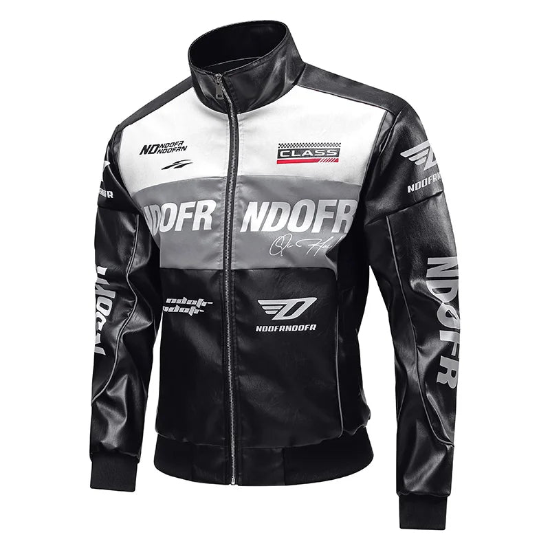 Multi-Pocket Moto PU Work Jacket