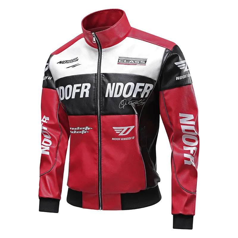 Multi-Pocket Moto PU Work Jacket