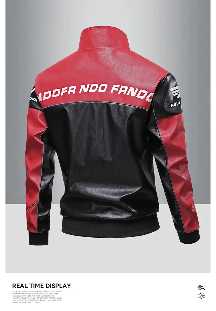 Multi-Pocket Moto PU Work Jacket