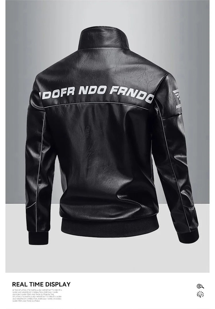 Multi-Pocket Moto PU Work Jacket